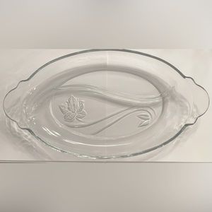 Vintage Oval Serving Tray or Platter Anchor Hocking Satin Image Collection 13x7